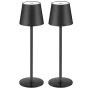 BGFHome Cordless Table Lamp LED Desk lamp,5000mAh Rechargeable Touch 2pBlack