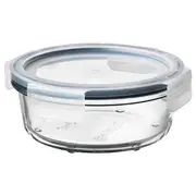 IKEA 365+ food container with lid, round glass/plastic, 400 ml