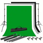 Grey Photo Backdrop Stand Kit Green Screen White Black Background Support Studio
