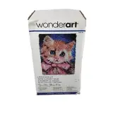 Wonderart Latch Hook Kit Prize Kitty Cat with Blue Eyes 15x20 SEALED BOX 426145