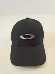 Oakley Men's Tincan USA American Flag 3D US FlexFit Stretch Hat Cap in L/XL