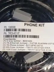 Phone Kit 2 way splitter, Ethernet jumper, phone jumper, coax jumper 6' and 12'