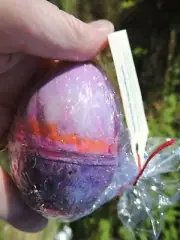 Handmade Bath Bomb w/Little Princess Ring, in Plastic Egg & Macaroon Ring Box