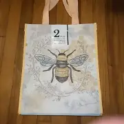 MEDIUM Reusable Shopping ToteBags Eco-Friendly 2 Pk MARSHALLS 16 x 13 1/2  BEE