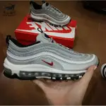 NIKE AIR MAX 97 OG QS 銀彈 銀色 反光 經典 紅勾884421-001慢跑鞋