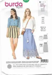 B146 BURDA 6416: SKIRT SIZE 8-18 SEWING PATTERN