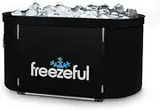 freezeful XL 120 Gallon Ice Bath Tub for Athletes, Portable Cold Plunge Tub with Cover and Side Storage Pocket, Designed in USA, For Indoor Outdoor Use