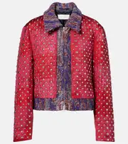 [Dries Van Noten] Dries Van Noten Jacquard cotton-blend blazer AU 12 pink