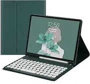 Keyboard Case for iPad 9.7 inch, Cover for iPad Air 1 2 Pro 5th 6th 2018 2017 Generation,Detachable Wireless Keyboard Stand Cover with Pencil Holder for iPad Case 9.7 inch (Dark Green)