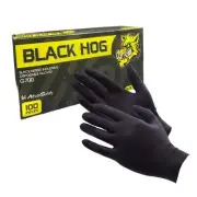 Black Hog Heavy Duty Black Nitrile Gloves x 1000 - (Extra Large) Powder Free