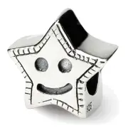 Lex & Lu Sterling Silver Reflections Kids Smiley Star Bead