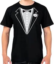 [Generic] Tuxedo T-Shirt with Flower Black & White