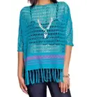 Umgee Top Size M Fringe Embroidered Mesh Lace Relaxed Tunic Whimsigoth Womens