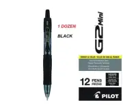 Pilot G2 MINI Retractable Gel Ink Pens 0.7mm Fine Tip - 1 DOZEN BLACK