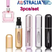 3x Perfume Travel Portable Mini Refillable Bottle Scent Pump Spray Case Atomiser
