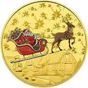 Santa Claus Coin Christmas Commemorative Gold Coin Merry Christmas Collector Coin Colorful Relief Medallion Christmas Small Gift Santa Claus Pattern Collectible Art Coin, Metal