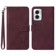 YB Imprinting Series-1 For Motorola Moto G Play (2024) 4G Wallet Case Phone Cover with Strap