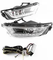 LED DRL Daytime Running Light Front Driving Fog Lamps Assembly Accessories Compatible With Skoda Compatible With Octavia 2014 2015 2016