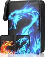 9-Pockes Card Folder Fits 900 Cards, 50 Removable Sleeves Card Binder, Portable Trading Cards Holder Collector Album for Boys & Girls,3 Ring Trading Card Binder Album Case Book Storage