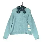 ANA NWT Women’s S Small Aqua Heather Sweater Scarf Pullover Artsy Wool Blend