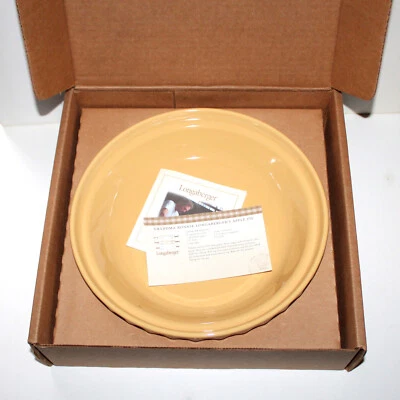 Longaberger Grandma Bonnie’s Pie Plate Butternut NEW Woven Traditions 10.25”