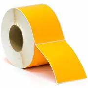 Stock Forms Thermal Transfer Labels Permanent Adhesive Perforated 100x150mm Orange Roll 1000 Pack 4