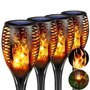 4 Pcs Flame Solar Torch Light Waterproof Garden Lantern Lamp Flickering Dancing