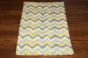 New Yellow Grey Zig Zag Fleece Dog Cat Pet Carrier Crate Blanket FREE SHIPP! BCR
