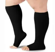 Mojo Toeless Compression Socks Women & Men 20-30 mmHg Open Toe - AB211 Black 4XL
