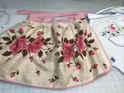 Vintage Apron Mid Century 40s 50s Linen Cotton 2