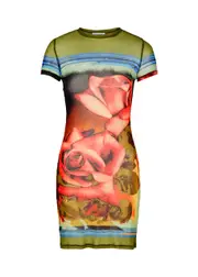 Jean Paul Gaultier Roses Printed Tulle Mini Dress - Multicoloured - S (UK8-10 / S) S (UK8-10 / S)