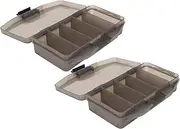 CIYODO 2Pcs Lightweight Fishing Tool Storage Box Durable Five Accessory Case with Lid for Easy Identification for Outdoor Fishing Activities
