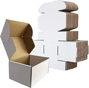 RLAVBL 6x4x3 Inches Shipping Boxes Set of 25, White Small Corrugated Cardboard Box, Mailer Boxes for Packing Small Business