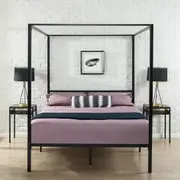Zinus Canopy Bed Frame Metal Platform - Black