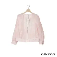 在飛比找momo購物網優惠-【GINKOO 俊克】蕾絲圓領燒花外套