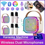 Mini Karaoke Machine Kids with 2 Microphone Portable Bluetooth Speaker with LZR