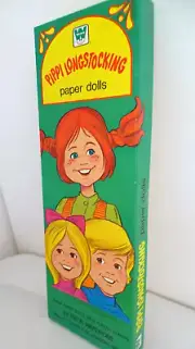 Vintage 1976 Whitman Pippi Longstocking Paper Dolls Un-Cut Mint in Box