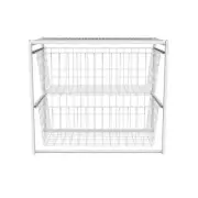 ClosetMaid Wire Basket 18.54"x21.75"x14.88" White Steel 2-Drawer Close Mesh