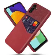 For Samsung Galaxy A14 5G PU Leather Coated Hard PC Case Cloth Texture Cell Phone Cover