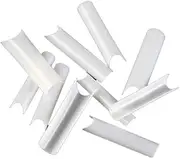 500PCS Extra Long C Curved Tapered Square False Nail Tips Acrylic Half Cover Tip #Natural White