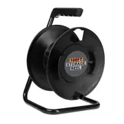 Extension Cord Storage Reel, Black - Portable Cable Reel with Metal Stand,