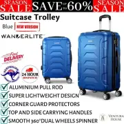 Wanderlite 2pc Luggage Travel Sets Suitcase Trolley 20" 28" TSA Lock ABS Blue AU
