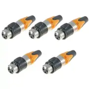 4X(3-Pronged Xlr Microphone Audio Plug Xlr Balanced Female Thread5362