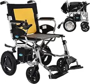 CHONGHAN Electric Wheelchair, Foldable Lightweight Deluxe Power Mobility Aid Wheel Chair, Dual “300W” Motors Portable Electric Wheelchair For Travel Outdoor Home