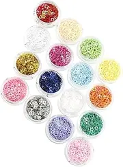 OHPHCALL Nail Art Sequins Glitter Flakes 16 Sets of Nail Glitters for Acrylic Nails Holographic Makeup Glitter Kits