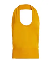 Hanging neck and bare back vest IT44 Yellow