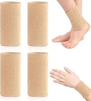 Bunga Pads for Figure Skaters Ice Skate Guards Padded Ankle Protector 4PCS Moisturizing Gel Ankle Protector Breathable Cuttable Figure Skating Socks High Elastic Ankle Sleeve for Sport Protection