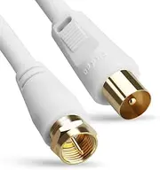 TV Antenna Cable PAL Male to F-Type Flylead Aerial Cord Coax Lead 1m 3m 5m 10m (5 m)