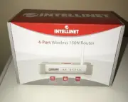 Wireless Router Itellinet 150N 4 Port 150 Mbps Encryption Computer Internet Win7