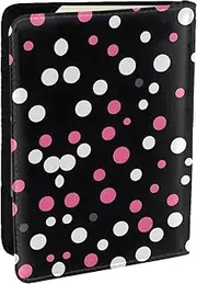 [JEJEA] Black Polka dots Print Travel Organizer Credit Cards Case Passport BookPassport Holder Cover Wallet forTraveling,, Black, One Size